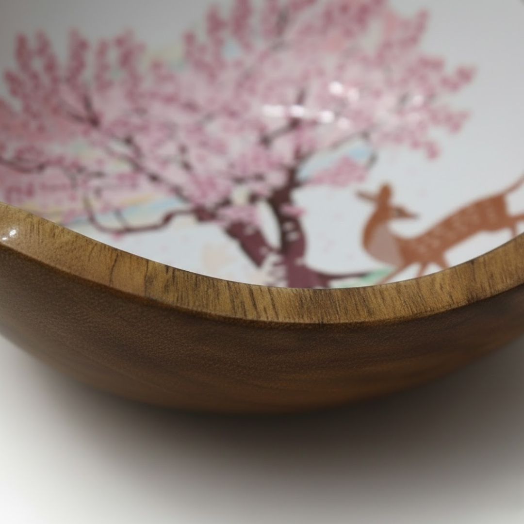 Enamel Wooden Bowl for Sustainable Dining – M 3.0